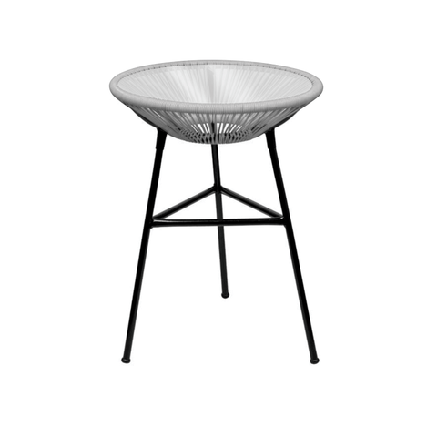 Mesinha de Canto Acapulco para Todos Os Ambientes Cinza (acompanha Vidro)