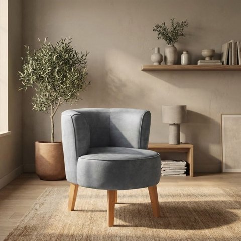 Cadeira para Sala de Espera Recepção Clinica Tecido Veludo Pés de Madeira Natural