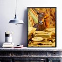 Ver imagem 2 de Quadro Arquétipo Cavalo Barras de Ouro 45x34cm - com Vidro:madeira Branca