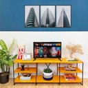 Ver imagem 1 de Rack de TV Industrial de Ferro Duo 1,50m Carvalho e Preto