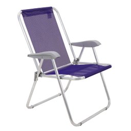 Cadeira de Praia Tramontina Creta Master em Alumínio com Assento Roxo - 1