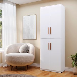 Armário Multiuso Flex 4 Portas Sala Escritório Cozinha Lavanderia Despensa- Branco
