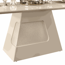 Mesa de Jantar Retangular Escala 1800 180 cm Cor Creme - DJ Móveis - 2