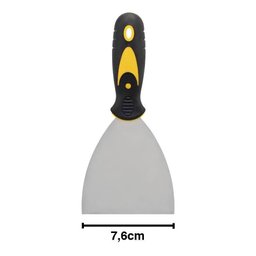 Espátula Betumadeira Lisa 3'' - 7,6 Cm Aço Cabo Pvc Emborrachado Anatômico Vonder - 5
