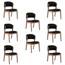 Ver imagem 1 de Kit 8 Cadeiras Decorativa Sala de Jantar Luxo Luna Facto Preto - Mozzelar