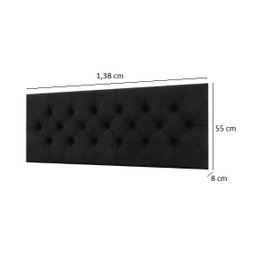 Cabeceira Cama Box Capitonê Casal 1,38 Jade:Preto - 3