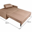 Ver imagem 6 de Sofá-cama 154cm Retrátil Reclinável Linho Pés de Madeira Isis