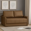 Ver imagem 1 de Sofá-Cama 154cm Retrátil Reclinável Linho Pés de Madeira Isis Marrom