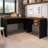 Mesa para Escritório em L 2 Gavetas Tampo em Tamburato Studio  - 1