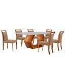 Ver imagem 2 de Mesa Ane 180 Tampo com Vidro Laqueado com 6 Cadeiras Munique