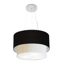 Ver imagem 1 de Pendente Cilíndrico Preto e Linho Bege MJ-4158 Para Mesa de Jantar e Estar