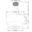 Ver imagem 2 de Pendente Cilíndrico Preto e Linho Bege MJ-4158 Para Mesa de Jantar e Estar