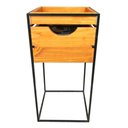 Ver imagem 4 de Mesa Lateral com Gaveta Industrial de Ferro e Madeira Carvalho e Preto