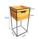 Ver imagem 5 de Mesa Lateral com Gaveta Industrial de Ferro e Madeira Carvalho e Preto