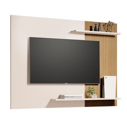 Painel Sala Suspenso para Tv até 55 Polegadas Menfis Off White Ripado - 3