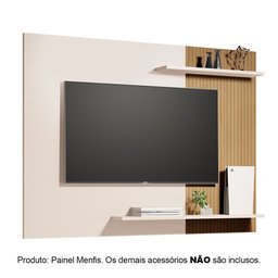 Painel Sala Suspenso para Tv até 55 Polegadas Menfis Off White Ripado - 2