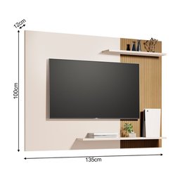 Painel Sala Suspenso para Tv até 55 Polegadas Menfis Off White Ripado - 4