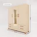 Ver imagem 3 de Guarda-Roupas Báltica 100% MDF 3 Portas 4 Gavetas c/ Kit de Espelhos e Pés