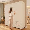 Ver imagem 7 de Guarda-Roupas Báltica 100% MDF 3 Portas 4 Gavetas c/ Kit de Espelhos e Pés