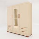 Ver imagem 2 de Guarda-Roupas Báltica 100% MDF 3 Portas 4 Gavetas c/ Kit de Espelhos e Pés