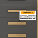 Ver imagem 4 de Cômoda Grécia com 1 Porta com Detalhe Ripado e 4 Gavetas 1 Tranca com Chave Cinza/Cinamomo/Grafite