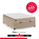 Ver imagem 4 de Cama Box Baú Viúva + Colchão Life D33 Pillow Top 61x128x188cm - Bege - e-Shop Casa