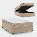 Ver imagem 1 de Cama Box Baú Viúva + Colchão Life D33 Pillow Top 61x128x188cm - Bege - e-Shop Casa