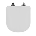 Ver imagem 1 de Assento Sanitário Poliéster para Louça Flox (fiori) Slow Close Cromado (reb. Oculto) Cinza Claro