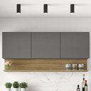Ver imagem 1 de Armário para Cozinha 3 Portas 150cm Line Cinza/Gris/Freijó