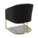 Ver imagem 5 de Kit 02 Poltronas Stella Suede Preto Base Industrial Dourada - D’Rossi