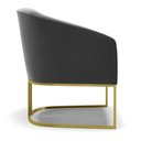 Ver imagem 4 de Kit 02 Poltronas Stella Suede Preto Base Industrial Dourada - D’Rossi