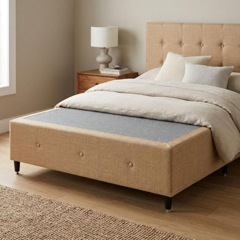 Cama Box Casal e Colchão Molas Ensacadas 138cm x 188cm Verona Cor:Linho Marrom