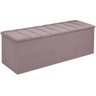 Calçadeira Baú Cancun Para Cama Box Casal 140 cm Suede Rosê - DL Decor - 1