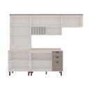 Ver imagem 3 de Cozinha Completa Iluminata 8 Portas 3 Gavetas 100% Mdf com Vidro Branco/fendi/mineral - Genialflex