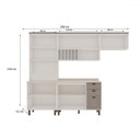 Ver imagem 4 de Cozinha Completa Iluminata 8 Portas 3 Gavetas 100% Mdf com Vidro Branco/fendi/mineral - Genialflex