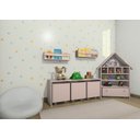 Ver imagem 1 de Kit Quarto Infantil Dominique 4 peças com Mesa 3Baús Organizadora + Estante Casinha de Boneca + Prat