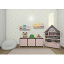 Ver mais imagens de Kit Quarto Infantil Dominique 4 peças com Mesa 3Baús Organizadora + Estante Casinha de Boneca + Prat
