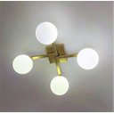 Ver imagem 5 de Plafon Jabuticaba Dourado 60cm P/ Mesa Sala De Estar Quarto Arevo Iluminação VIDRO LEITOSO FOSCO