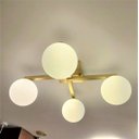 Ver imagem 2 de Plafon Jabuticaba Dourado 60cm P/ Mesa Sala De Estar Quarto Arevo Iluminação VIDRO LEITOSO FOSCO