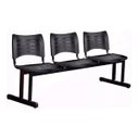 Ver imagem 2 de Kit 02 Cadeiras para Recepção 2 e 3 Lugares na Cor Preta