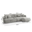 Ver imagem 3 de Conjunto Sofá 280cm e Puff Comfy CabeCasa MadeiraOriginals Cinza Mescla