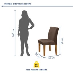 Conjunto Sala de Jantar Mesa 160x80cm Tampo MDF/Vidro com 6 Cadeiras Espanha Yescasa - 10