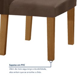 Conjunto Sala de Jantar Mesa 160x80cm Tampo MDF/Vidro com 6 Cadeiras Espanha Yescasa - 7