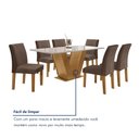 Ver mais imagens de Conjunto Sala de Jantar Mesa 160x80cm Tampo MDF/Vidro com 6 Cadeiras Espanha Yescasa