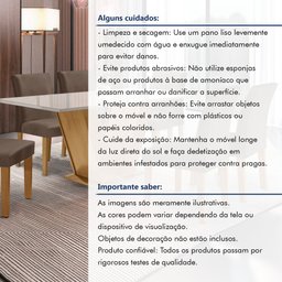 Conjunto Sala de Jantar Mesa 160x80cm Tampo MDF/Vidro com 6 Cadeiras Espanha Yescasa - 13