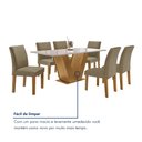 Ver mais imagens de Conjunto Sala de Jantar Mesa 6 Cadeiras Tampo de Vidro Espanha Yescasa Marrom Cinamomo/Off White/Bege