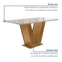 Ver imagem 4 de Conjunto Sala de Jantar Mesa 6 Cadeiras Tampo de Vidro Espanha Yescasa Marrom Cinamomo/Off White/Bege