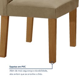Conjunto Sala de Jantar Mesa 160x80cm Tampo MDF/Vidro com 6 Cadeiras Espanha Yescasa - 7