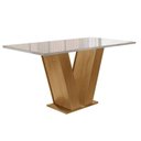 Ver imagem 7 de Conjunto Sala de Jantar Mesa 160x80cm Tampo MDF/Vidro com 6 Cadeiras Espanha Yescasa