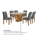 Ver imagem 7 de Conjunto Sala de Jantar Mesa 160x80cm Tampo Mdf/vidro com 6 Cadeiras Espanha Yescasa